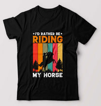 Load image into Gallery viewer, Horse Riding T-Shirt for Men-Black-Ektarfa.online
