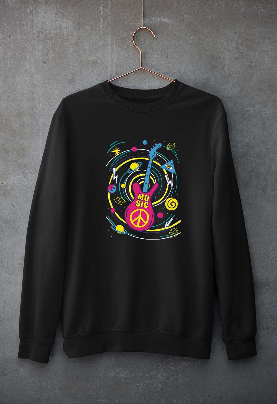 Psychedelic Music Unisex Sweatshirt for Men/Women-Black-Ektarfa.online