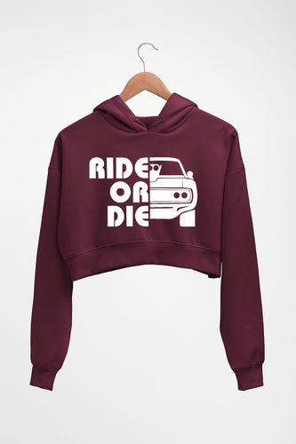 Fast & Furious Ride or Die Crop HOODIE FOR WOMEN-Maroon-Ektarfa.online