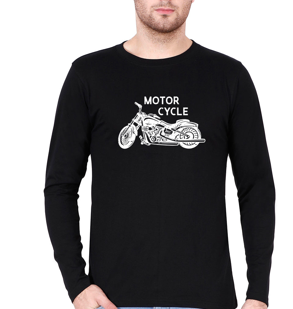 Motorcycle Full Sleeves T-Shirt for Men-Black-Ektarfa.online