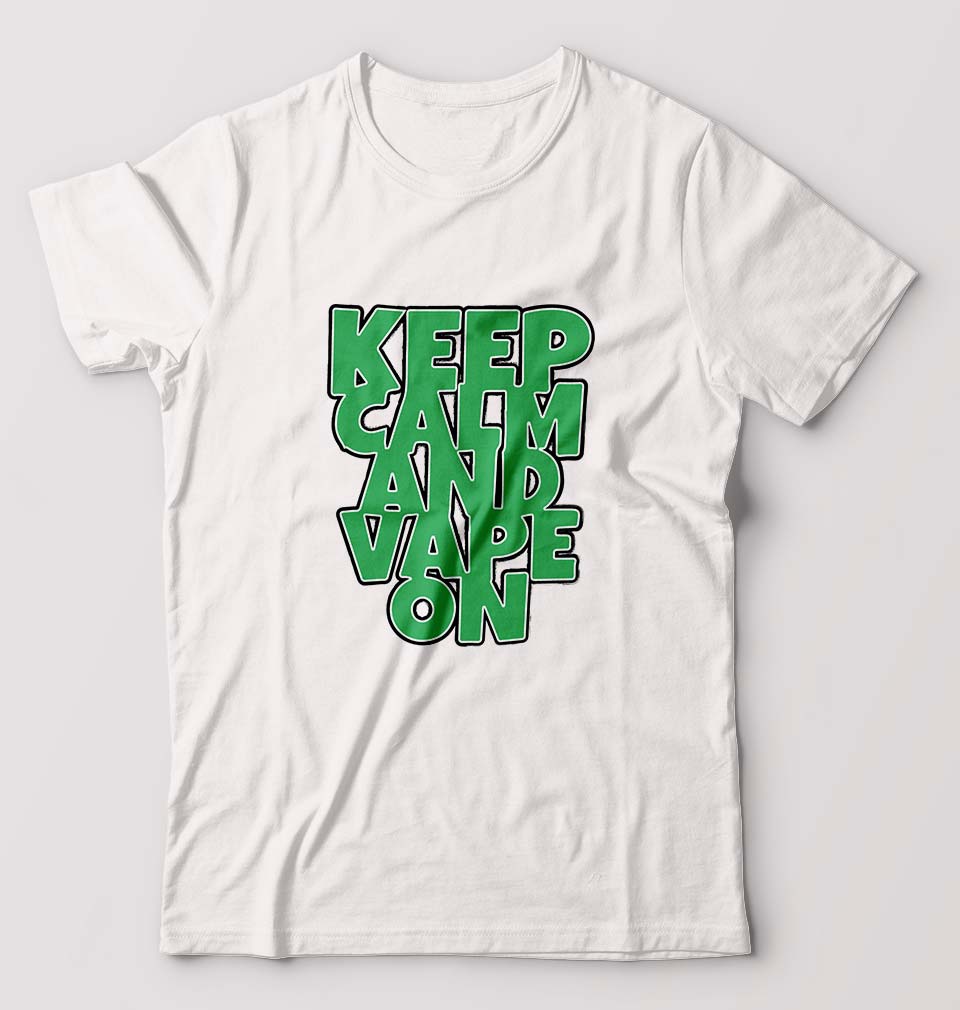 keep calm and vape on T-Shirt for Men-White-Ektarfa.online
