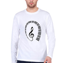 Load image into Gallery viewer, Piano Full Sleeves T-Shirt for Men-White-Ektarfa.online

