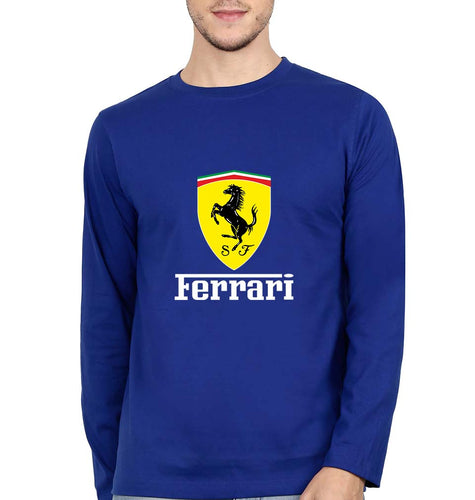 Ferrari Full Sleeves T-Shirt for Men-Royal Blue-Ektarfa.online