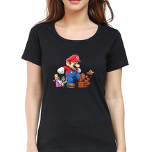Load image into Gallery viewer, Mario T-Shirt for Women-XS(32 Inches)-Black-Ektarfa.online
