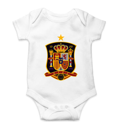 Spain Football Kids Romper For Baby Boy/Girl-0-5 Months(18 Inches)-White-Ektarfa.online