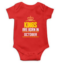 Load image into Gallery viewer, Kings Are Born In October Kids Romper For Baby Boy/Girl-0-5 Months(18 Inches)-RED-Ektarfa.online
