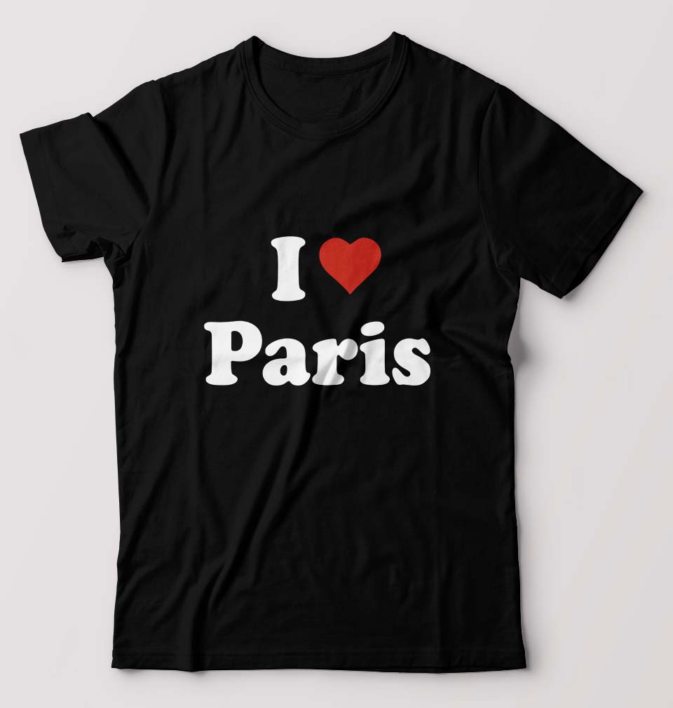 I Love Paris T-Shirt for Men-Black-Ektarfa.online
