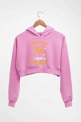Cat Lover Crop HOODIE FOR WOMEN-Light Baby pink-Ektarfa.online