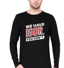 Load image into Gallery viewer, Igor Full Sleeves T-Shirt for Men-Black-Ektarfa.online
