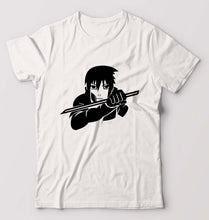 Load image into Gallery viewer, Sasuke Uchiha T-Shirt for Men-S(38 Inches)-White-Ektarfa.online
