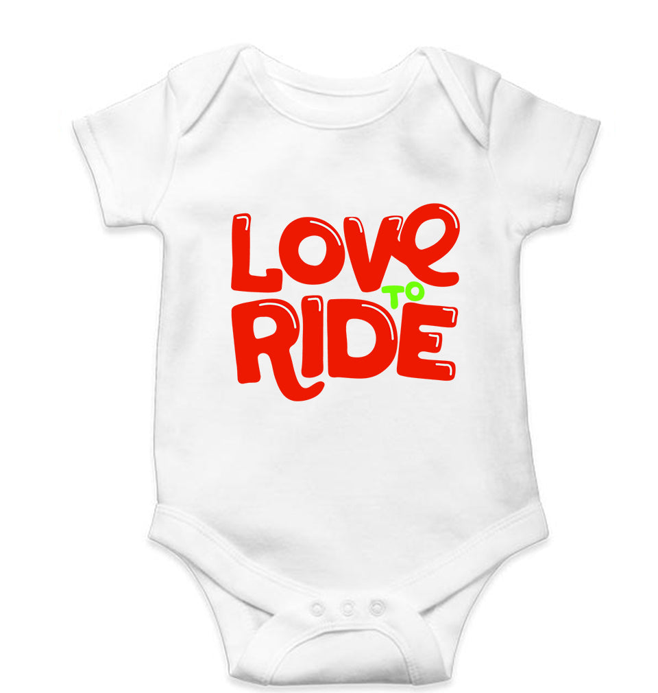 Love to Ride Kids Romper For Baby Boy/Girl-0-5 Months(18 Inches)-White-Ektarfa.online