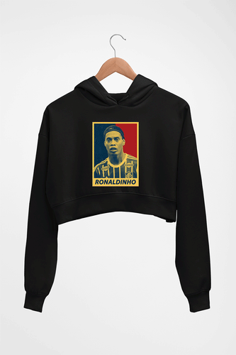 Ronaldinho Crop HOODIE FOR WOMEN-Black-Ektarfa.online