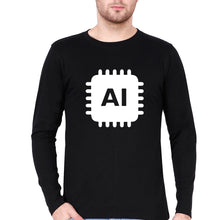 Load image into Gallery viewer, Artificial intelligence (AI) Full Sleeves T-Shirt for Men-Black-Ektarfa.online
