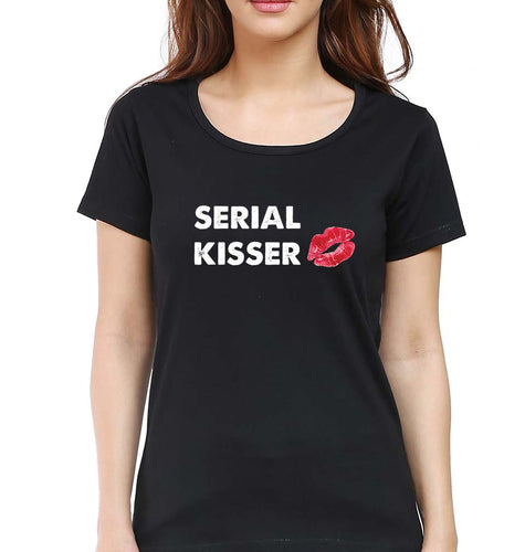 Serial Kisser T-Shirt for Women-Black-Ektarfa.online