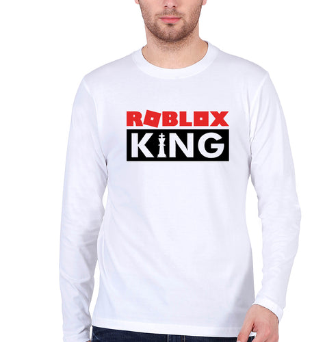 Roblox Full Sleeves T-Shirt for Men-White-Ektarfa.online