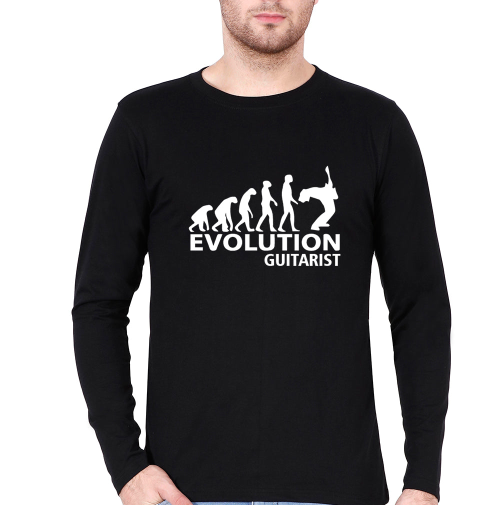 Guitarist Full Sleeves T-Shirt for Men-Black-Ektarfa.online