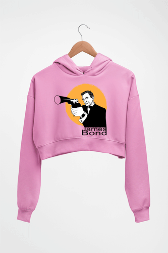 James Bond 007 Crop HOODIE FOR WOMEN-Light Baby Pink-Ektarfa.online