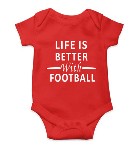 Life Football Kids Romper For Baby Boy/Girl-0-5 Months(18 Inches)-Red-Ektarfa.online