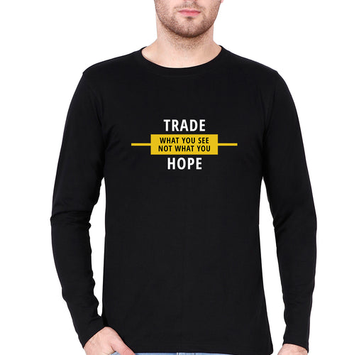 Share Market(Stock Market) Full Sleeves T-Shirt for Men-S(38 Inches)-Black-Ektarfa.online