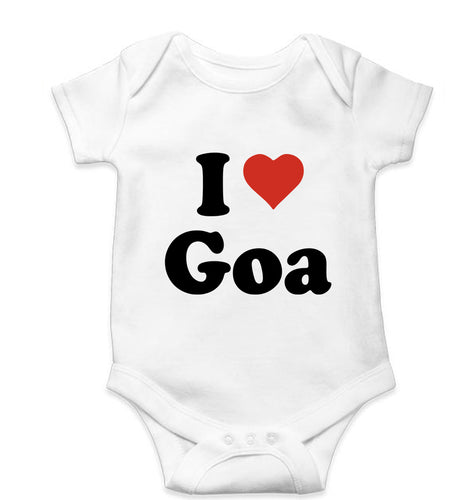 I Love Goa Kids Romper For Baby Boy/Girl-0-5 Months(18 Inches)-White-Ektarfa.online