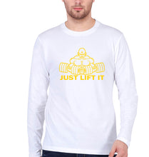 Load image into Gallery viewer, Gym Lift Full Sleeves T-Shirt for Men-White-Ektarfa.online
