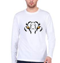 Load image into Gallery viewer, Tiger Eyes Full Sleeves T-Shirt for Men-White-Ektarfa.online
