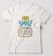 Load image into Gallery viewer, Smile are Always in Fashion T-Shirt for Men-S(38 Inches)-White-Ektarfa.online
