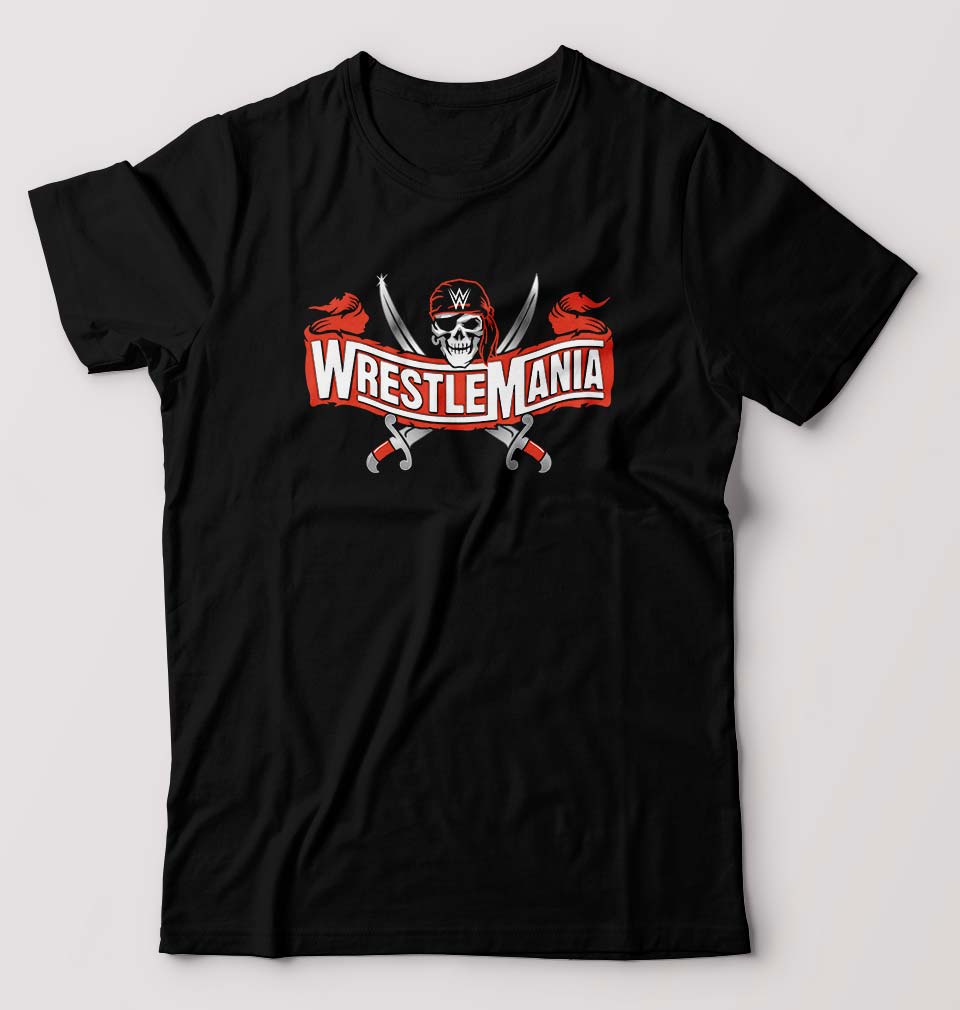 WWE Wrestle Mania T-Shirt for Men-S(38 Inches)-Black-Ektarfa.online