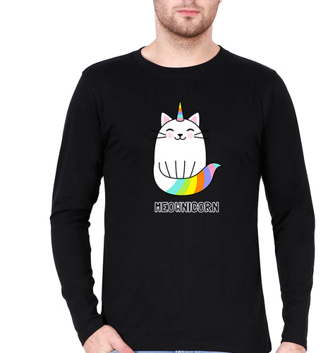 Cat Unicorn Full Sleeves T-Shirt for Men-Black-Ektarfa.online