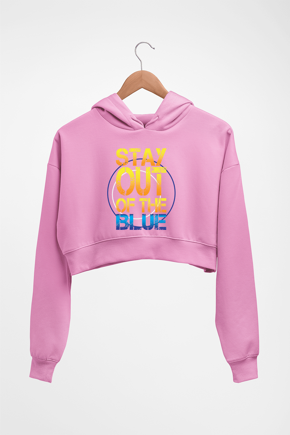 PUBG Stay Out Of The Blue Crop HOODIE FOR WOMEN-Light Baby Pink-Ektarfa.online