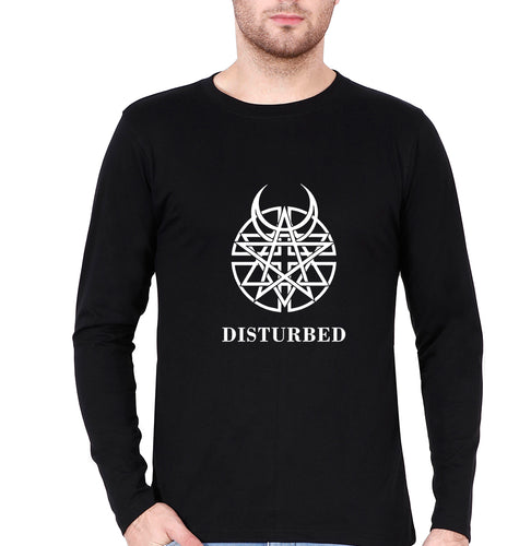 Disturbed Full Sleeves T-Shirt for Men-Black-Ektarfa.online