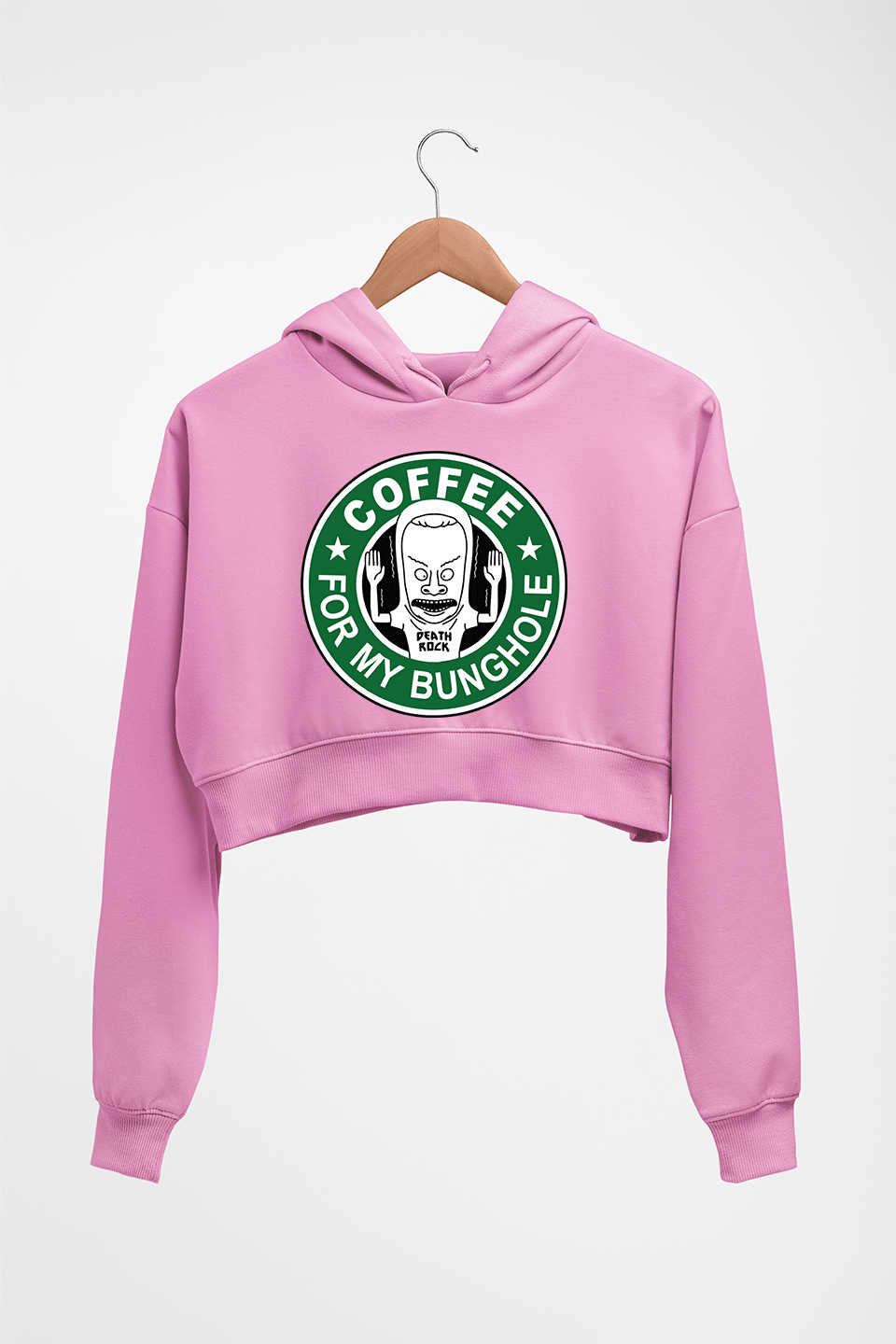 Beavis and Butt-Head Crop HOODIE FOR WOMEN-Light Baby Pink-Ektarfa.online