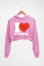 Load image into Gallery viewer, I Love Tennis Crop HOODIE FOR WOMEN-Light Baby Pink-Ektarfa.online
