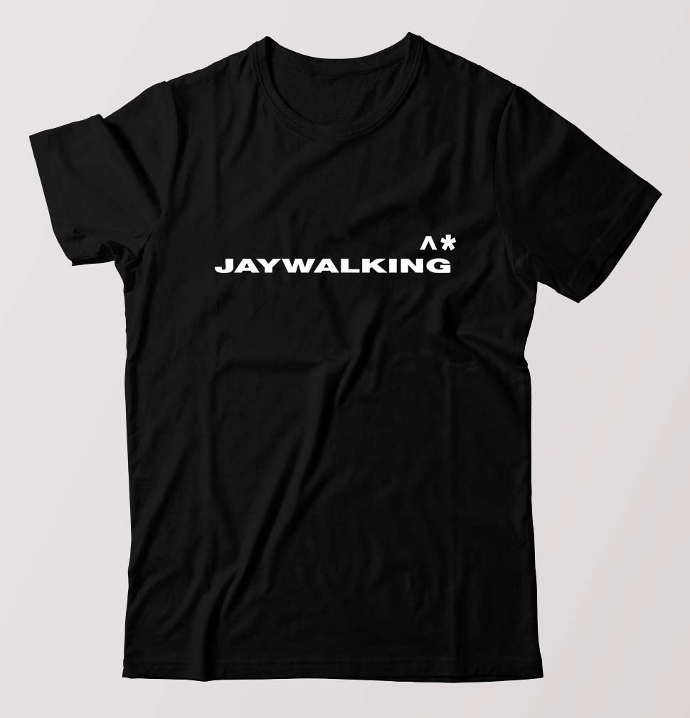 Jaywalking T-Shirt for Men-S(38 Inches)-Black-Ektarfa.online