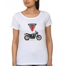 Load image into Gallery viewer, Triumph Motorcycles T-Shirt for Women-XS(32 Inches)-White-Ektarfa.online
