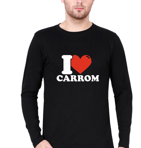 I Love Carrom T Full Sleeves T-Shirt for Men-Black-Ektarfa.online