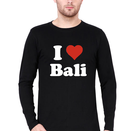 I Love Bali Full Sleeves T-Shirt for Men-Black-Ektarfa.online