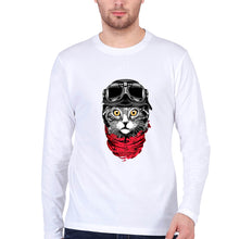 Load image into Gallery viewer, Cat Full Sleeves T-Shirt for Men-White-Ektarfa.online

