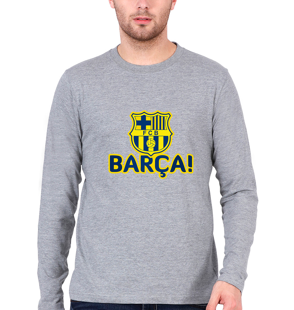FCB Full Sleeves T-Shirt for Men-Grey Melange-Ektarfa.online