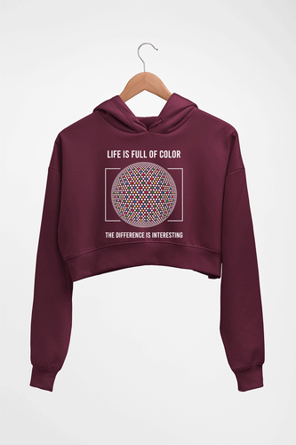 Life Crop HOODIE FOR WOMEN-Maroon-Ektarfa.online