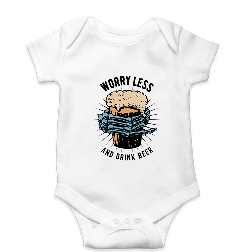 Beer Kids Romper For Baby Boy/Girl-0-5 Months(18 Inches)-White-Ektarfa.online