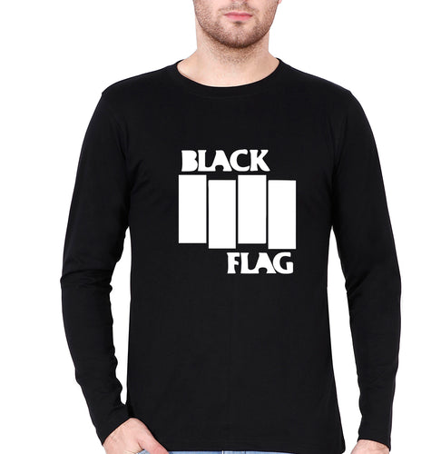 Black Flag Full Sleeves T-Shirt for Men-Black-Ektarfa.online