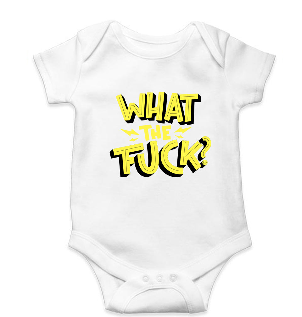 What The Fuck Kids Romper For Baby Boy/Girl-0-5 Months(18 Inches)-White-Ektarfa.online