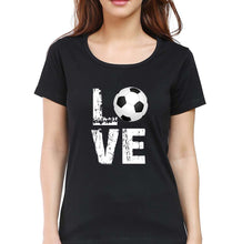 Load image into Gallery viewer, Love Football T-Shirt for Women-XS(32 Inches)-Black-Ektarfa.online
