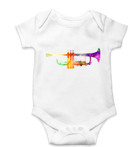 Trumpet Kids Romper For Baby Boy/Girl-0-5 Months(18 Inches)-White-Ektarfa.online
