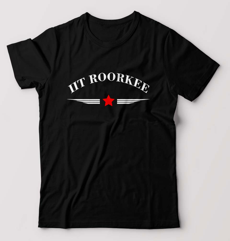 IIT Roorkee T-Shirt for Men-S(38 Inches)-Black-Ektarfa.online