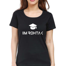 Load image into Gallery viewer, IIM Rohtak T-Shirt for Women-XS(32 Inches)-Black-Ektarfa.online
