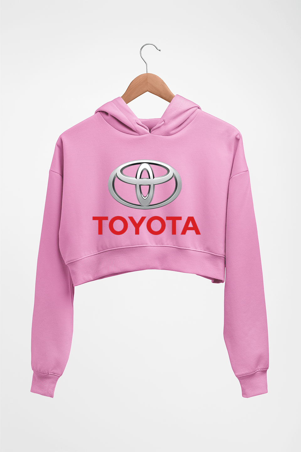 Toyota Crop HOODIE FOR WOMEN-Light Baby Pink-Ektarfa.online