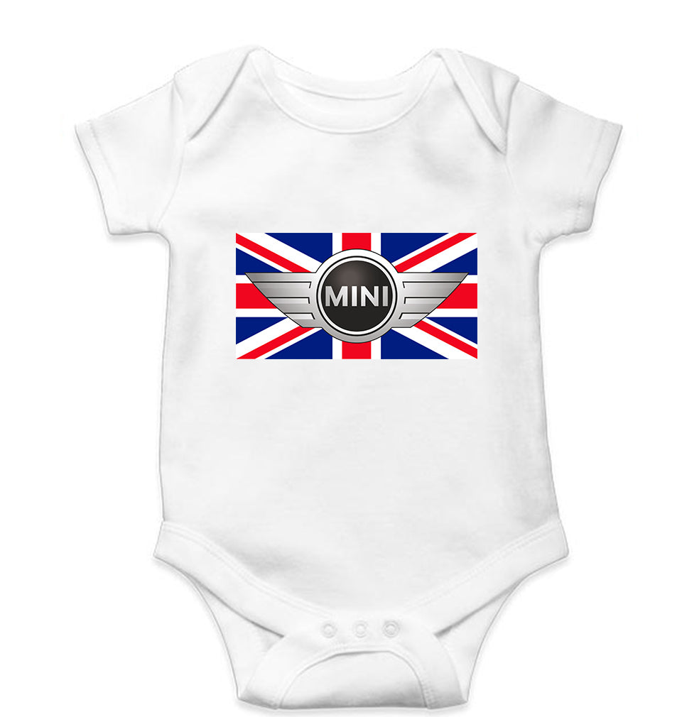 Mini Cooper Kids Romper For Baby Boy/Girl-0-5 Months(18 Inches)-White-Ektarfa.online