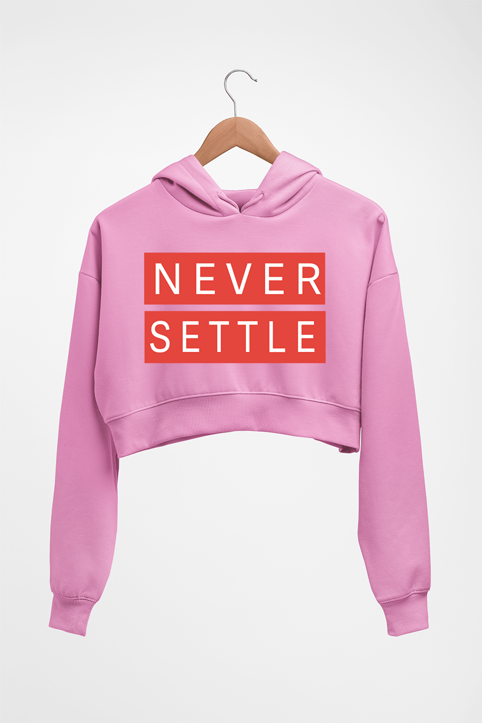OnePlus Crop HOODIE FOR WOMEN-Light Baby Pink-Ektarfa.online